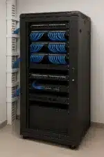 رک 22 یونیت عمق 80 (همراه با فن ، پاور ماژول ، 20عدد پیچ و مهره ، 4عدد چرخ ، قفل طرح ریتال و سینی ثابت)